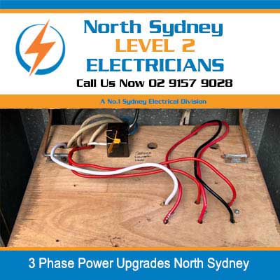 3 phase power upgrade wiring preparation on workbench in North Sydney