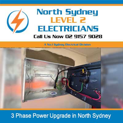 3 phase power upgrade installation with new meter box in North Sydney building