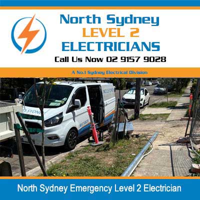 Emergency Level 2 electrician van responding to power outage in North Sydney
