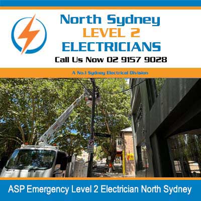 ASP emergency Level 2 electrician with cherry picker truck servicing North Sydney area