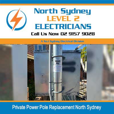 Private power pole replacement with new pole installed in North Sydney property